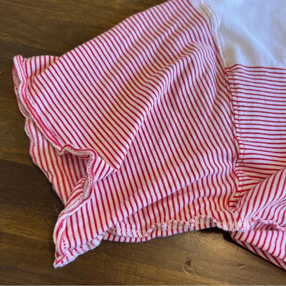 We The Free Girl Crush Cropped Oversized Striped Tee Pocket Prima Cotton XS Boho - Picture 5 of 10